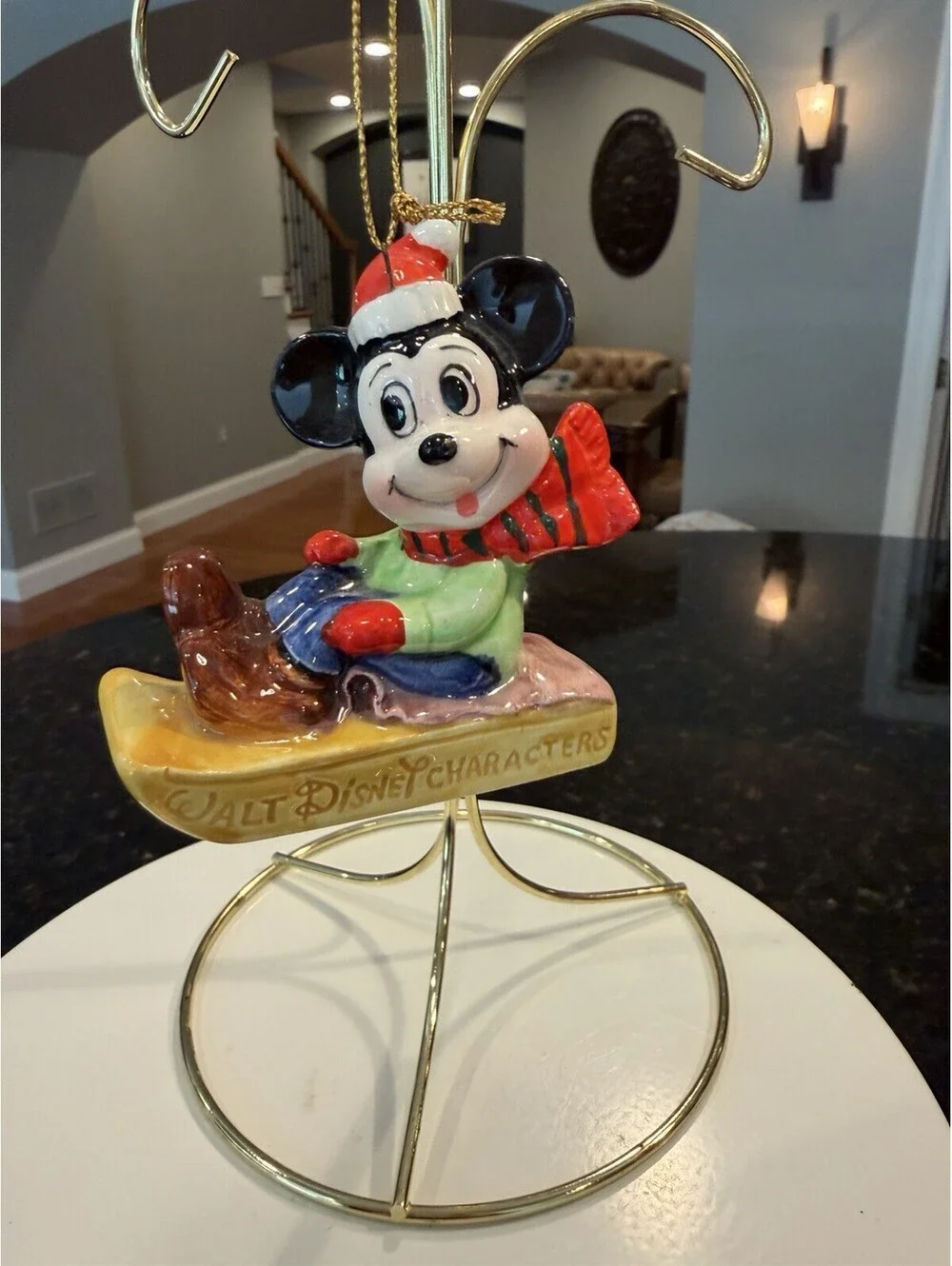 Vtg 1982 Walt Disney Winter Games Limited Edition Mickey Mouse Ornament In Box